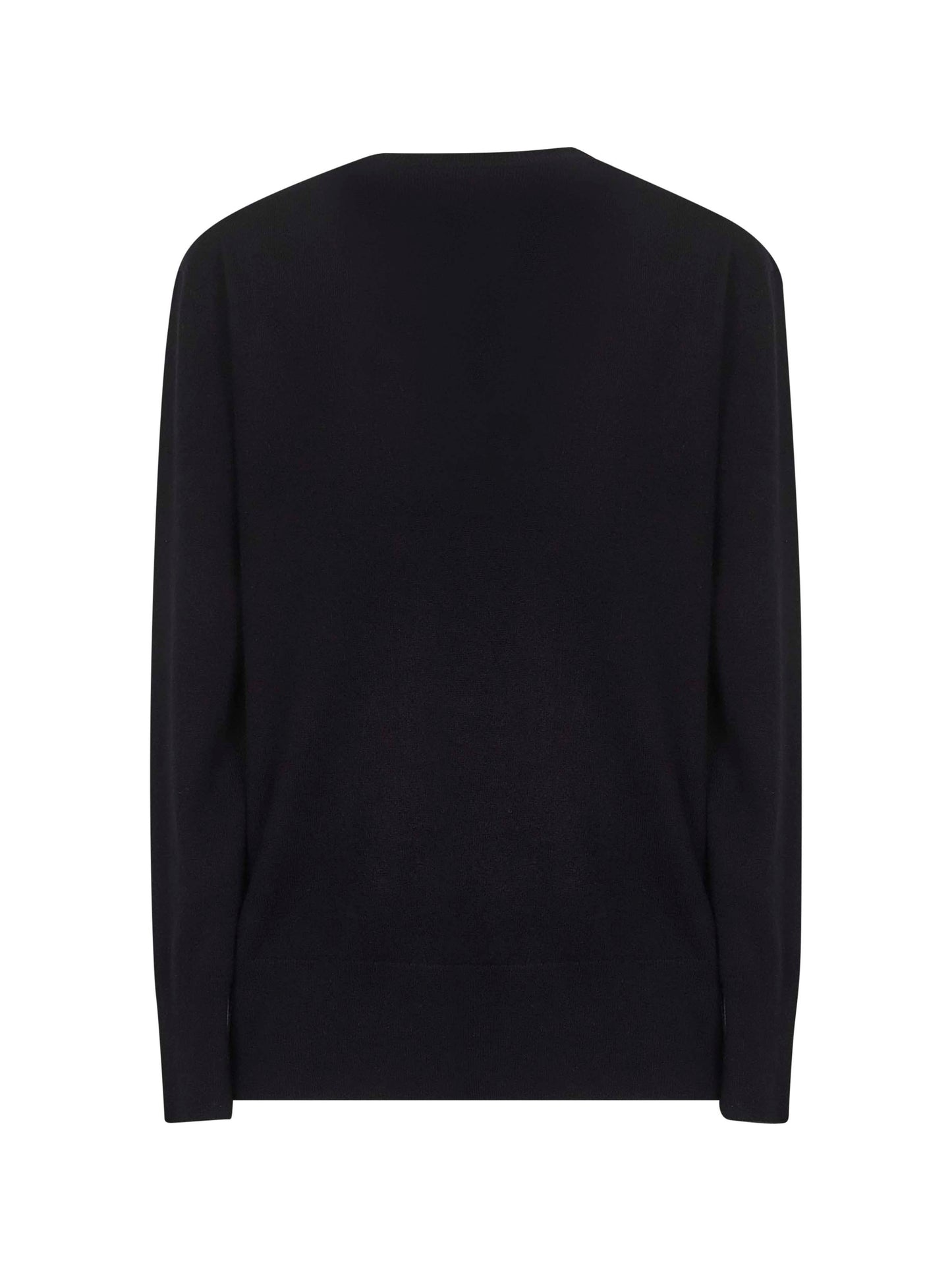 Black cashmere V-neck sweater