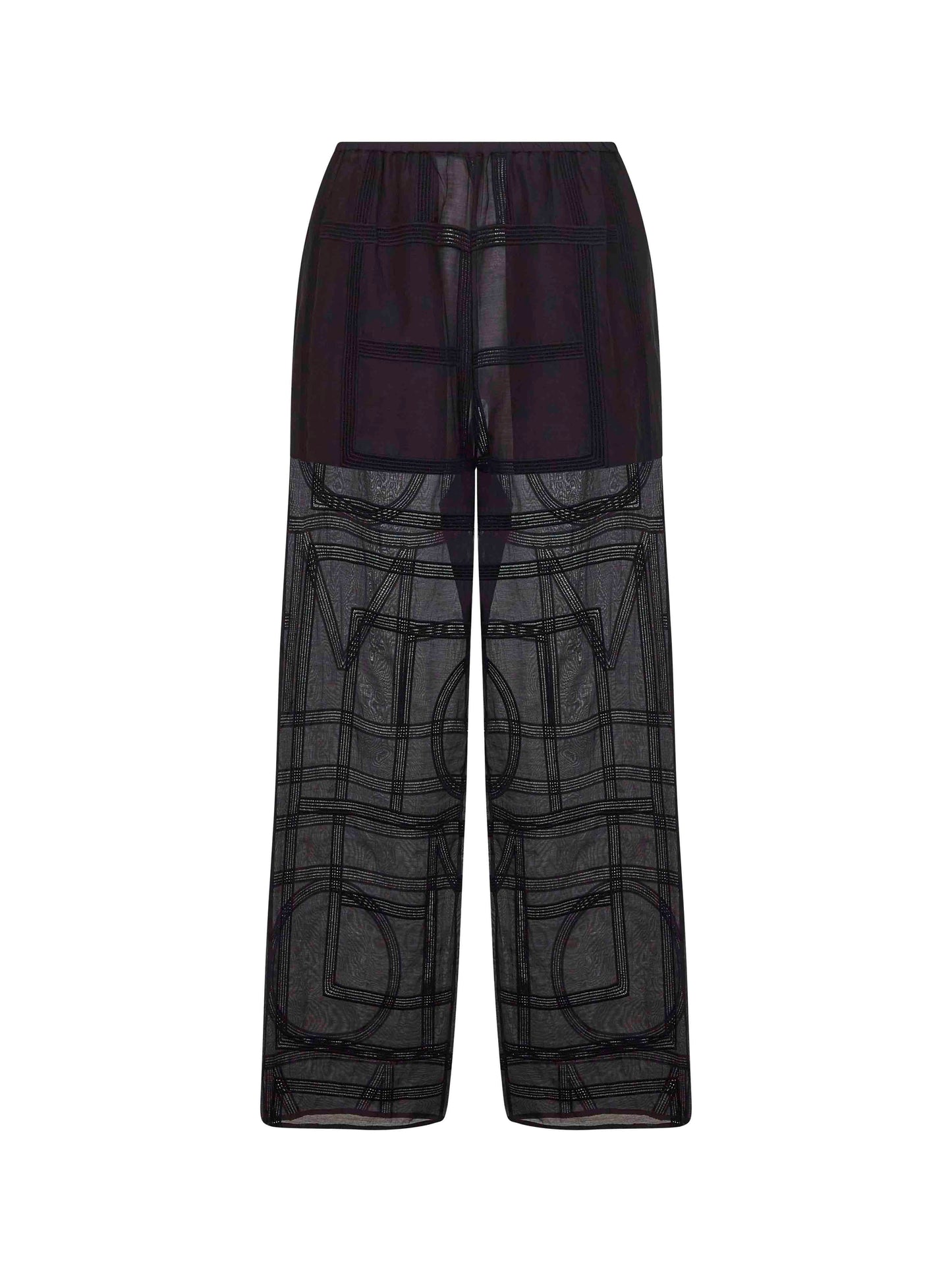 Black Monogram crochet pajama trousers