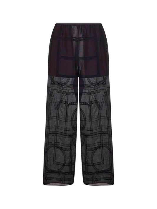 Black Monogram crochet pajama trousers