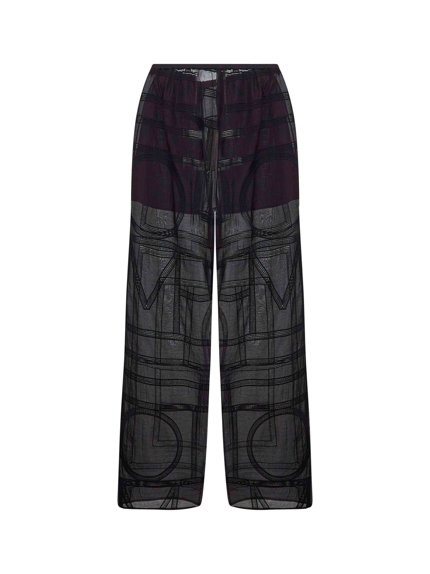 Black Monogram crochet pajama trousers
