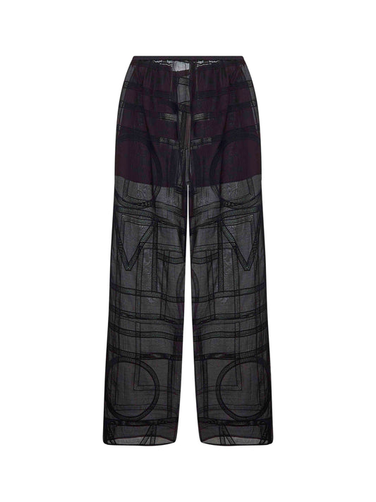 Black Monogram crochet pajama trousers