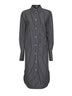 Black and white striped cotton shirt dress