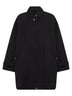 Black organic cotton oversized trench jacket