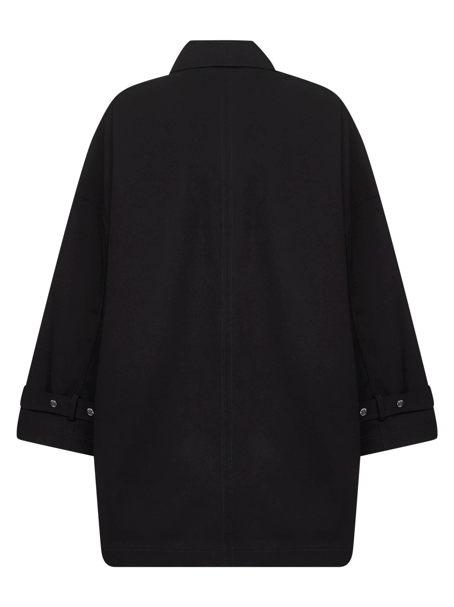 Black organic cotton oversized trench jacket