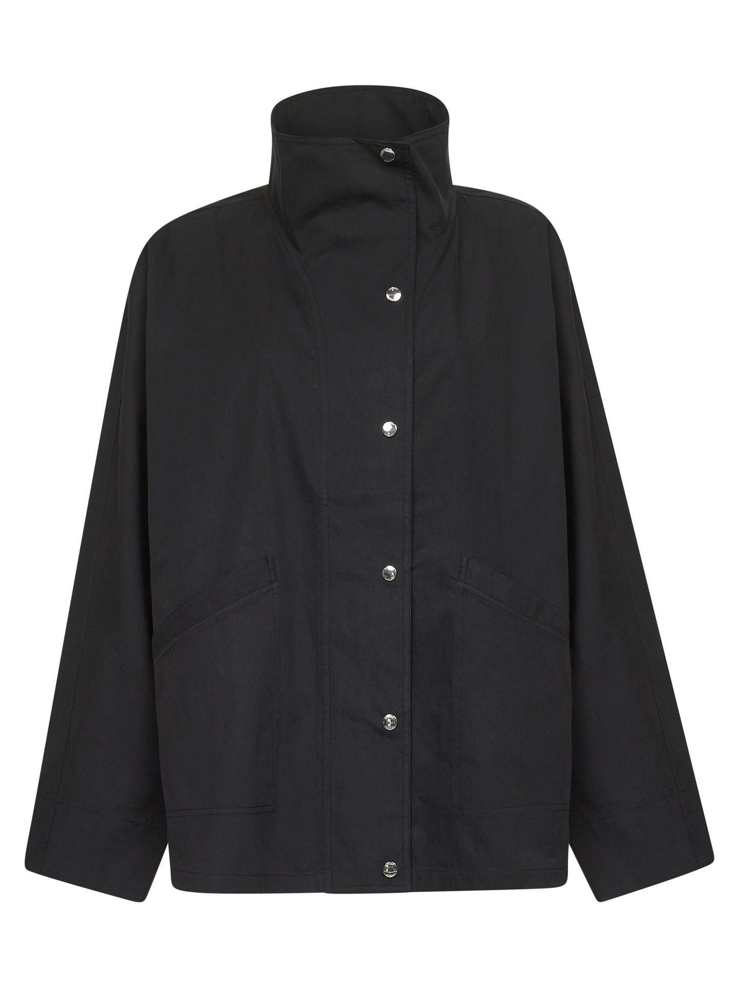 Black parachute canvas windbreaker jacket