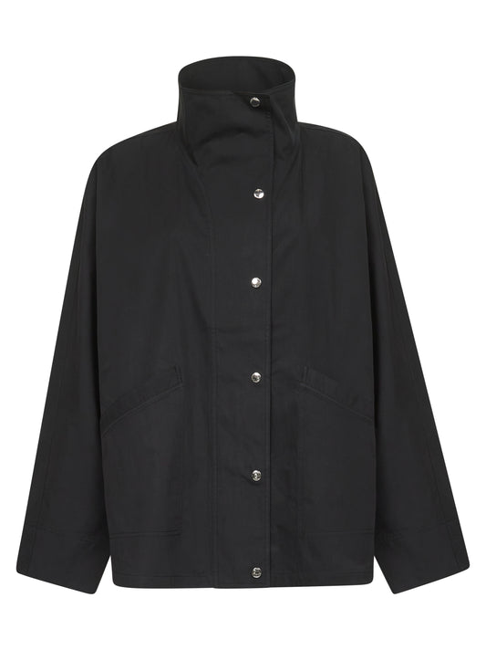 Black parachute canvas windbreaker jacket