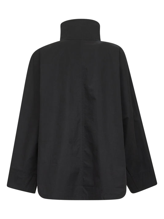 Black parachute canvas windbreaker jacket