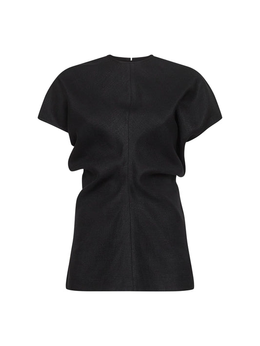 Black basketweave Slouch waist top