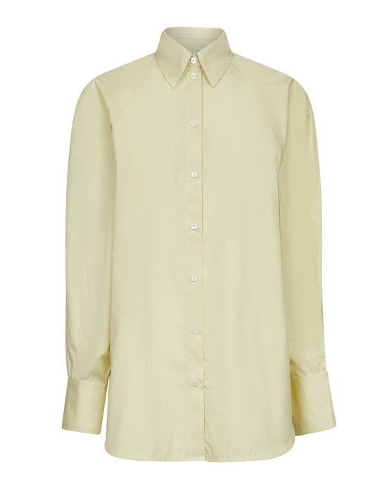 Straw organic cotton poplin shirt
