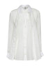 Camicia con doppio collo in voile di ramiè bianco