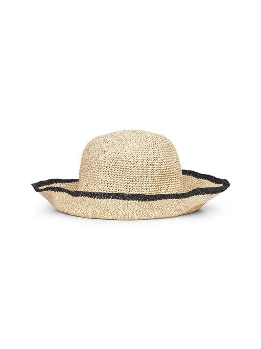 Ecru paper straw bucket hat