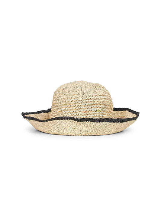 Ecru paper straw bucket hat