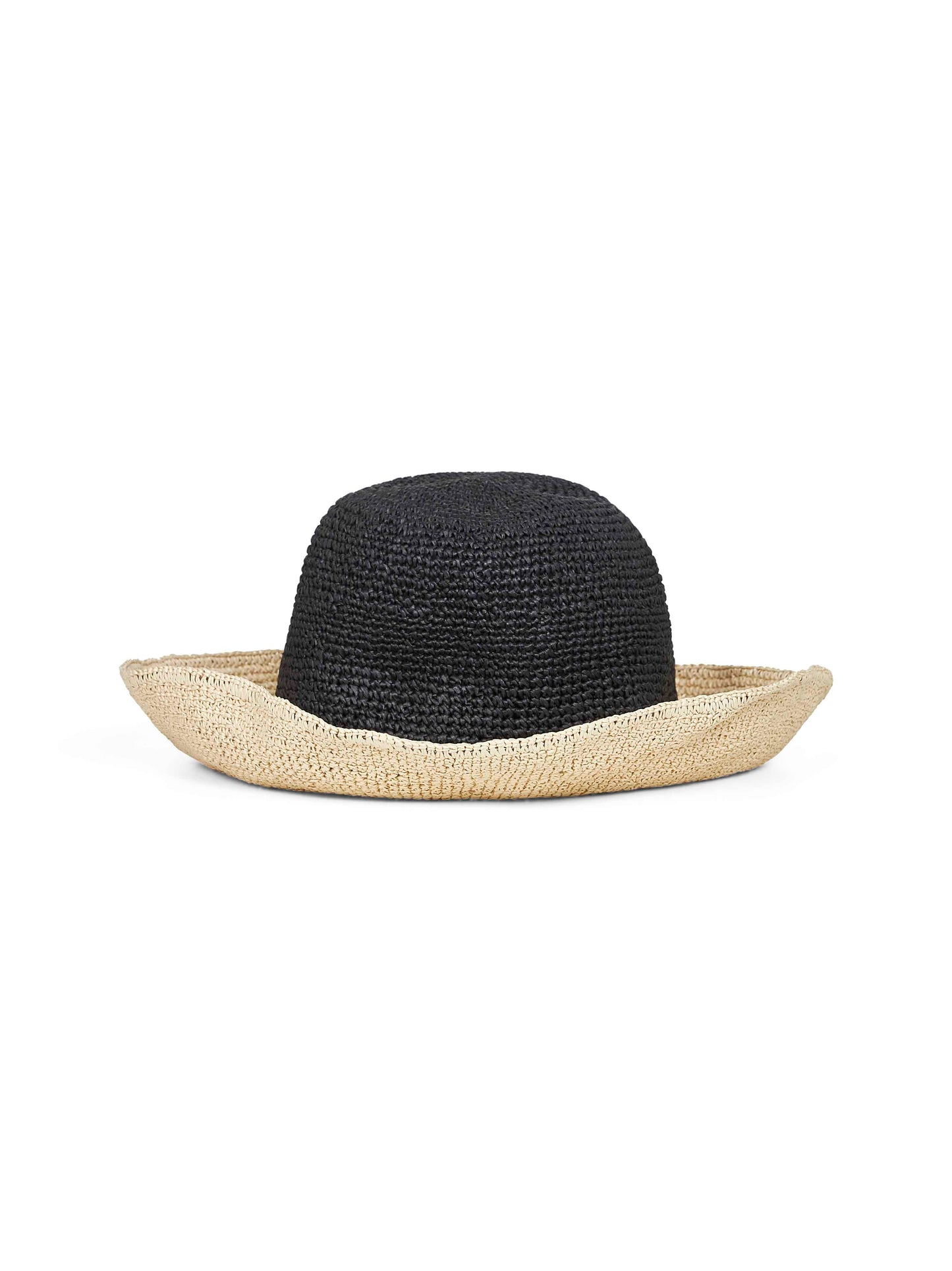 Two-tone paper straw bucket hat