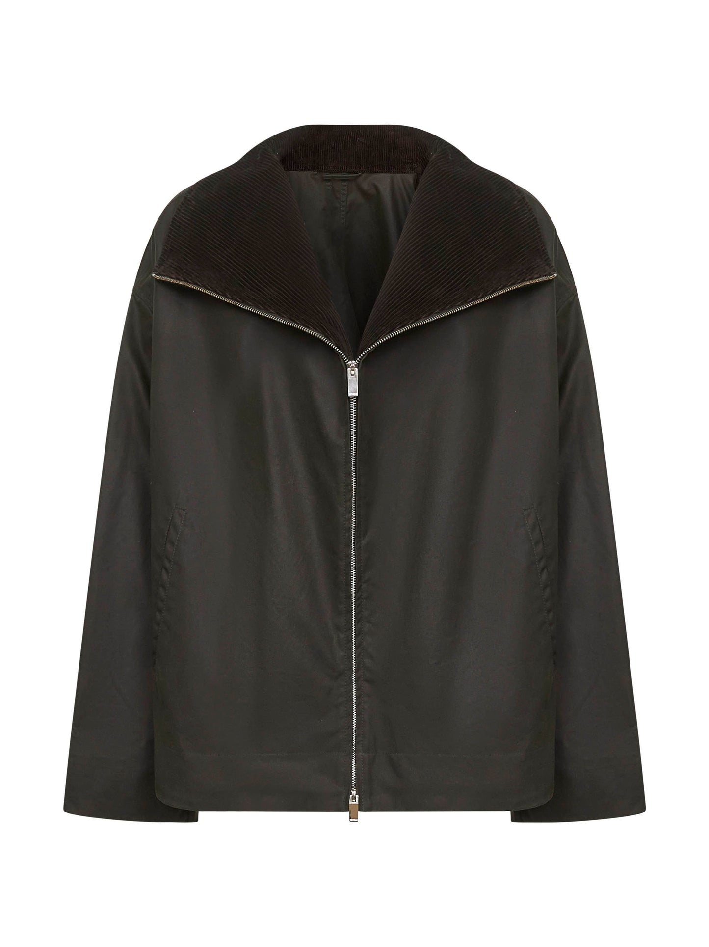 Green waxed cotton country jacket