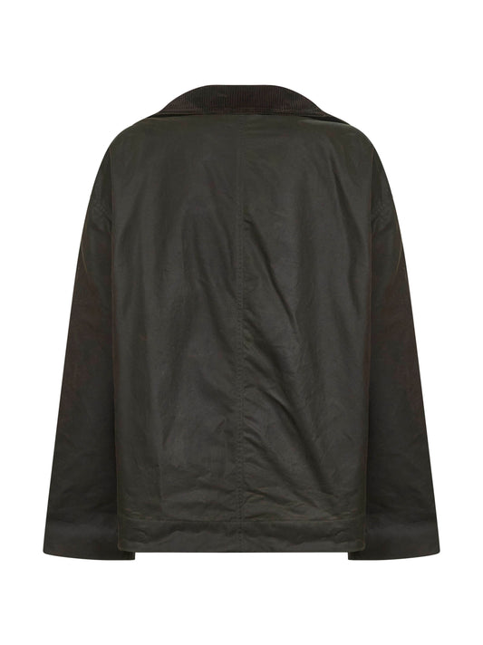 Green waxed cotton country jacket