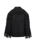 Black bouclé Fringed scarf coat