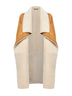 Cappotto in pelle scamosciata e shearling cammello