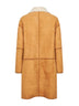 Cappotto in pelle scamosciata e shearling cammello