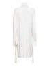 Ivory wool and silk double-sleeve turtleneck sweater