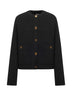 Black cashmere blend knit cardigan