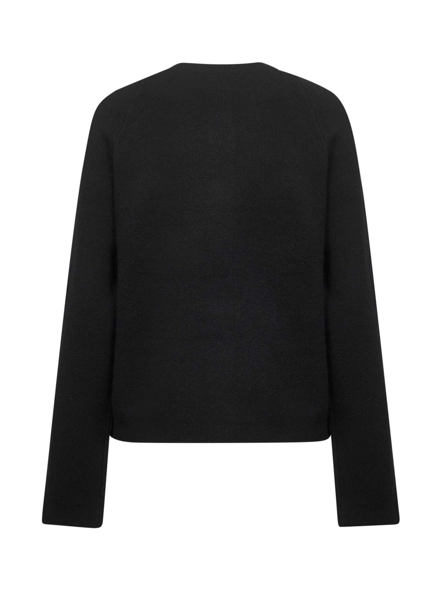 Black cashmere blend knit cardigan
