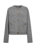 Grey cashmere blend knit cardigan
