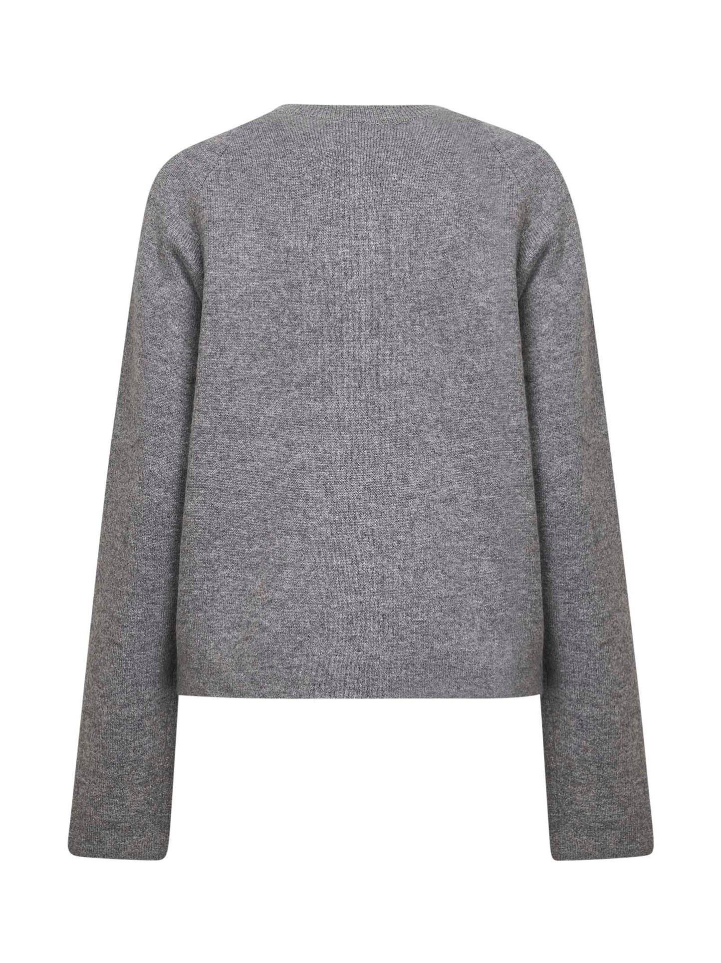 Grey cashmere blend knit cardigan