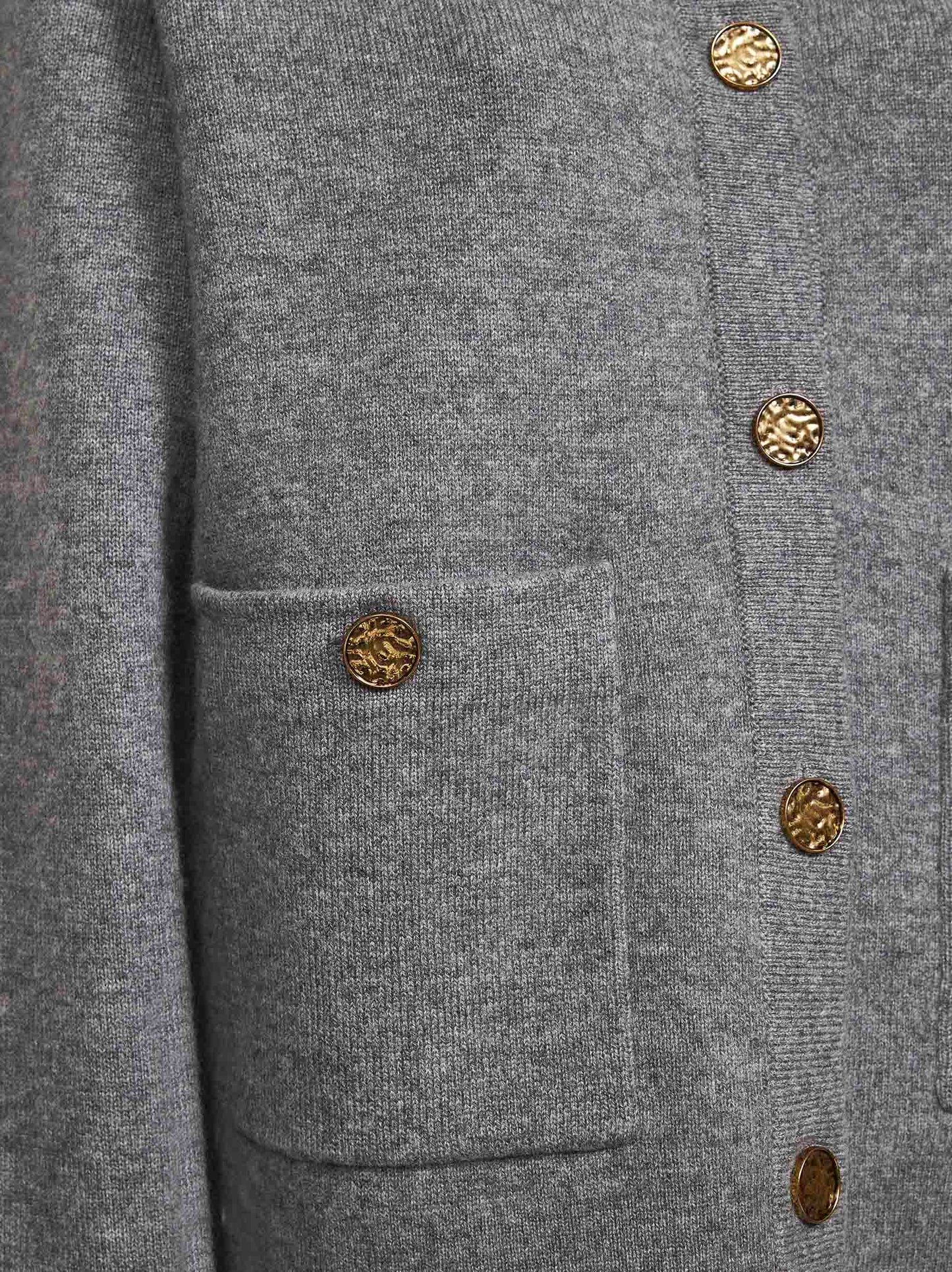 Grey cashmere blend knit cardigan