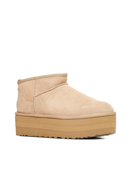 Classic Ultra Mini platform suede ankle boots