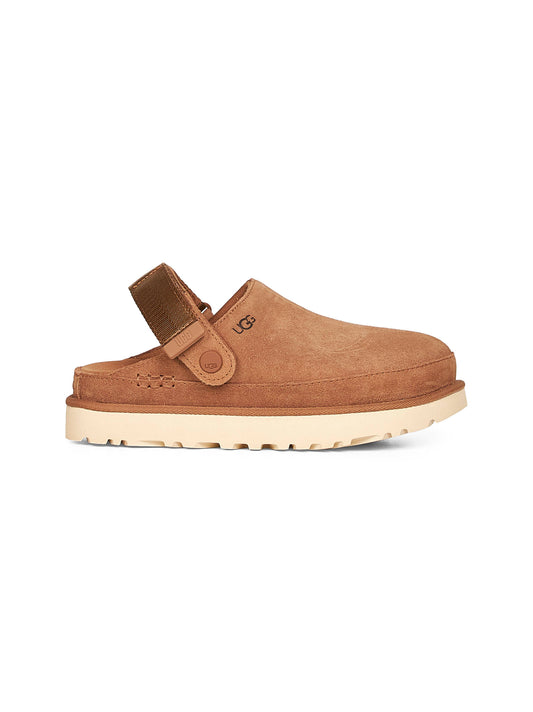 Chestnut Goldenstar suede mules