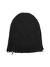Black ribbed cashmere knit soft beanie
