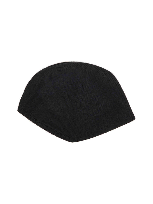 Black cashmere knit bucket hat
