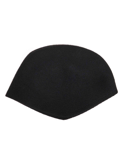 Black cashmere knit bucket hat