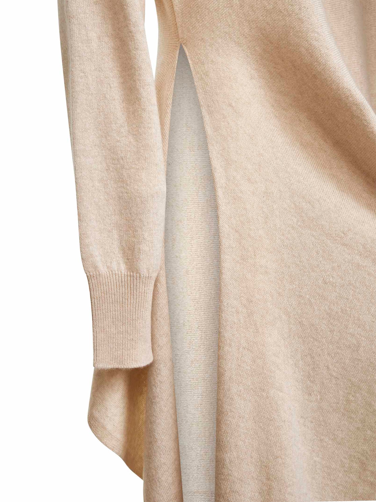 Beige cashmere knit asymmetric sweater