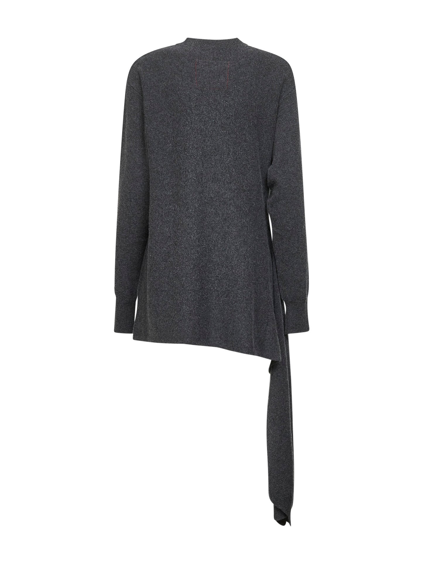 Grey cashmere knit asymmetric sweater