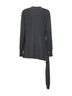Grey cashmere knit asymmetric sweater
