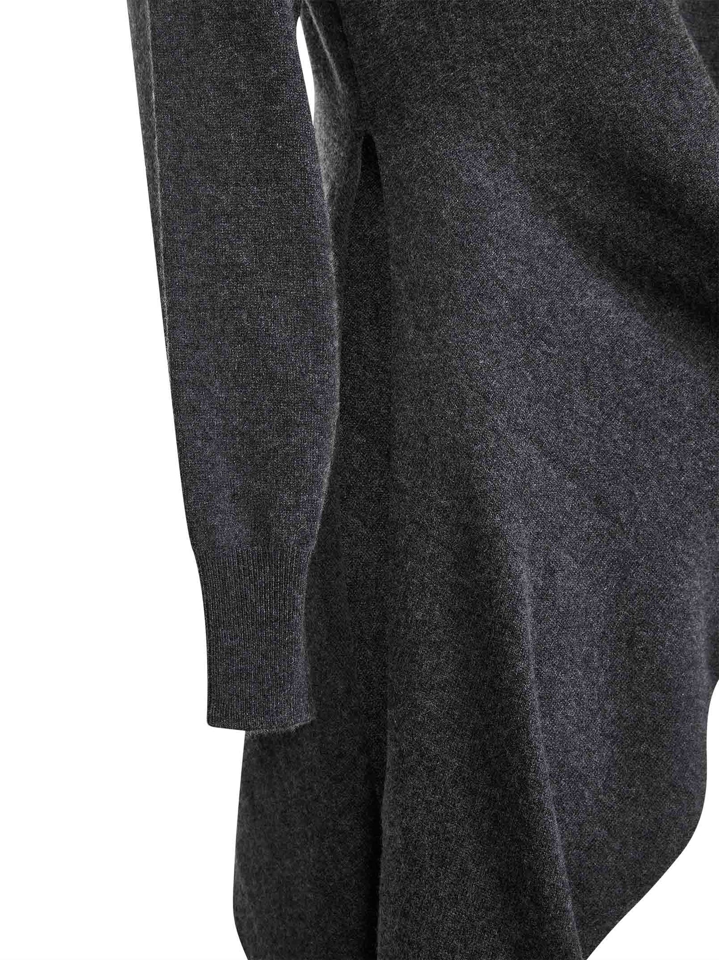 Grey cashmere knit asymmetric sweater