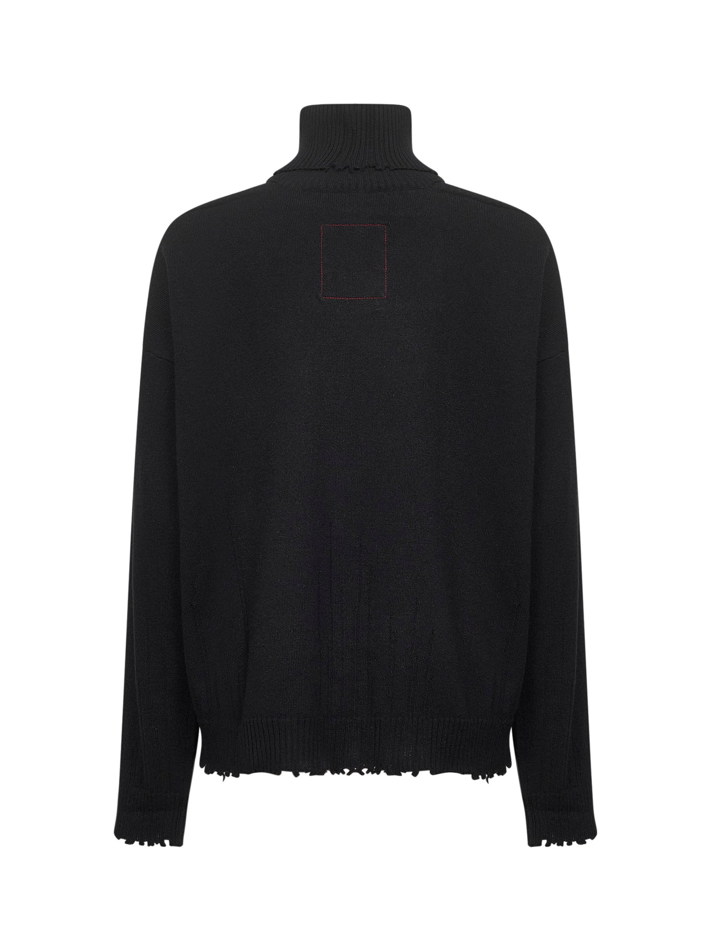 Black cashmere cut-out turtleneck sweater