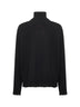 Black cashmere cut-out turtleneck sweater