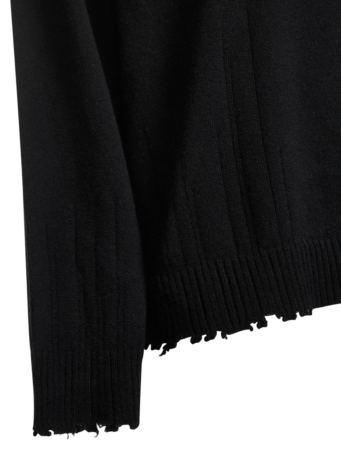 Black cashmere cut-out turtleneck sweater