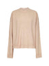 Maglia in cashmere beige con dettagli effetto vissuto