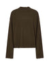 Green cashmere sweater with distressed details