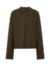 Green cashmere sweater with distressed details