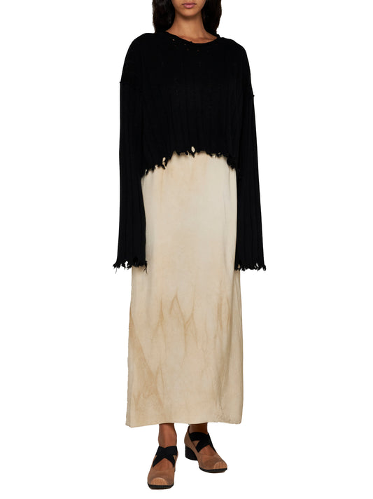 Top with fringed hem