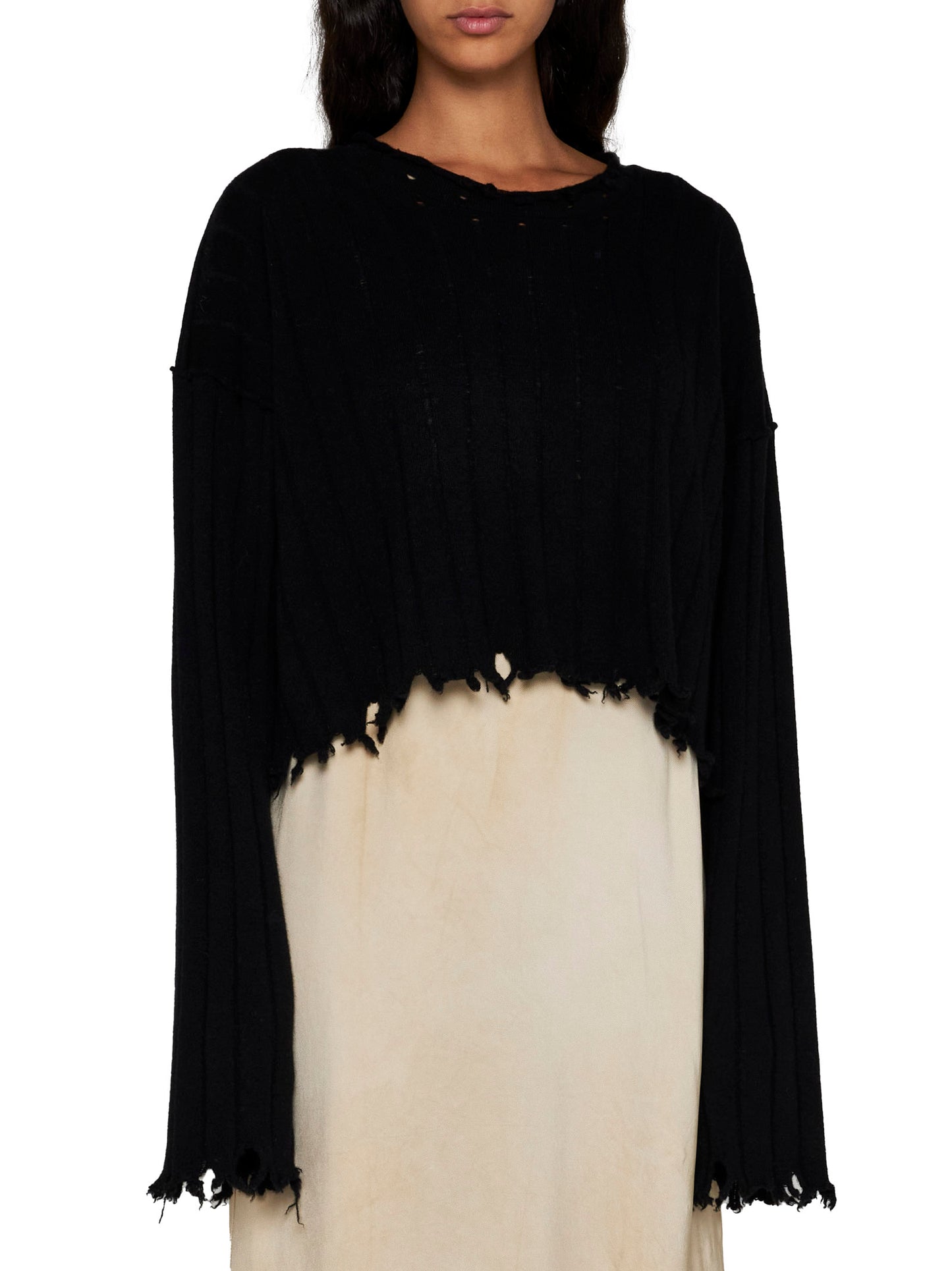 Top with fringed hem