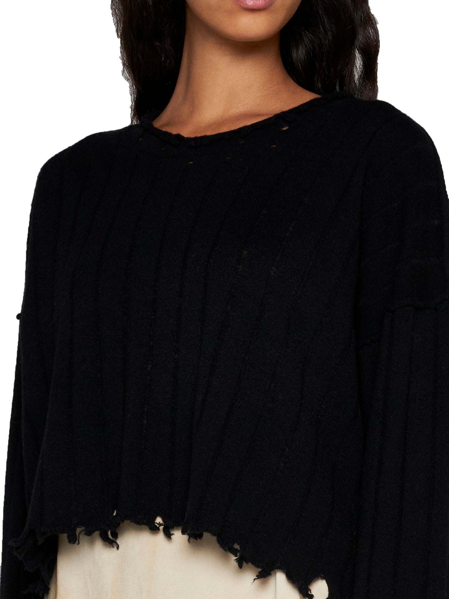 Top with fringed hem