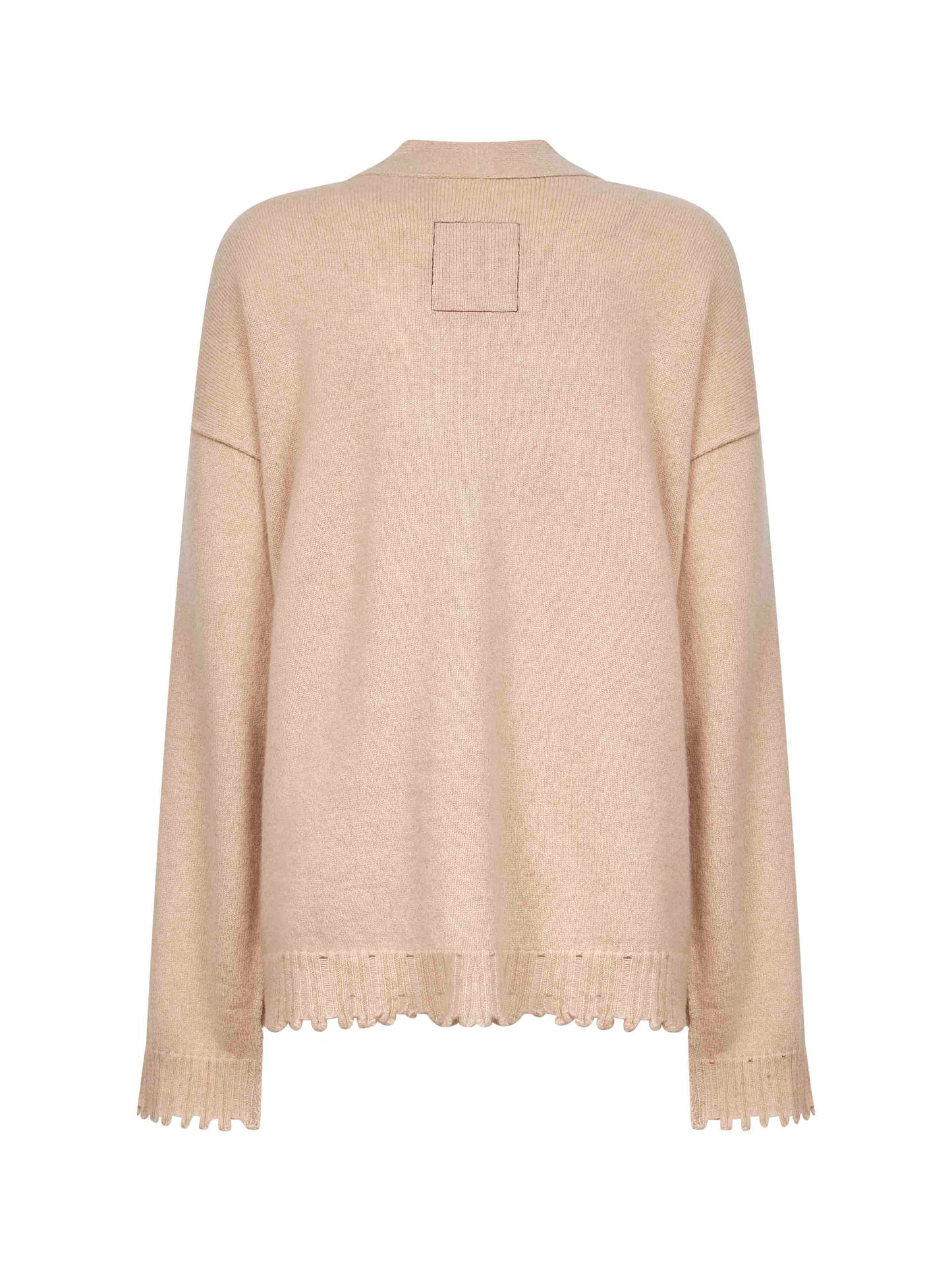 Beige cashmere knit over cardigan