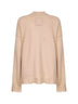 Beige cashmere knit over cardigan