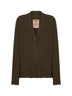 Green cashmere knit over cardigan