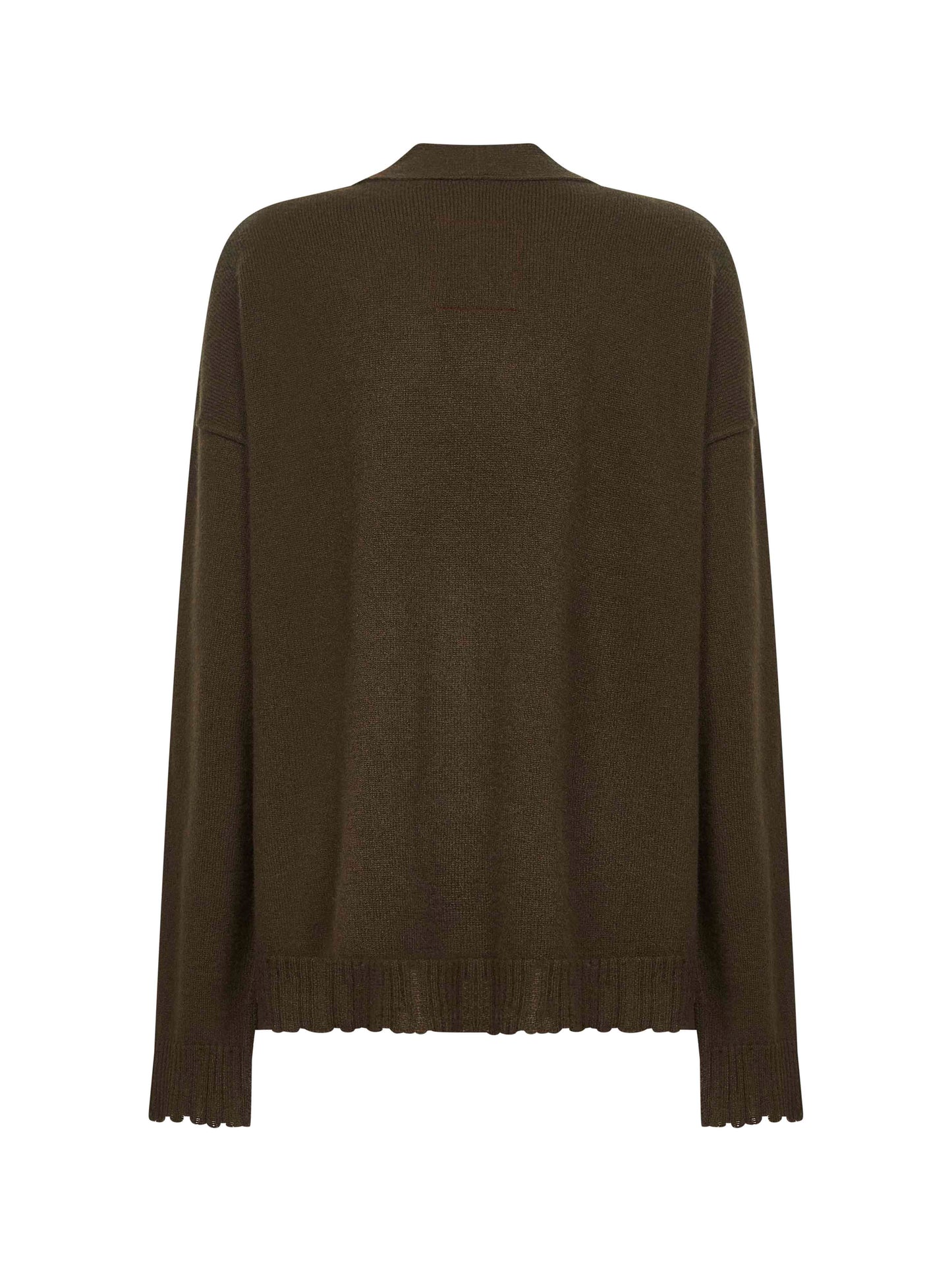 Green cashmere knit over cardigan